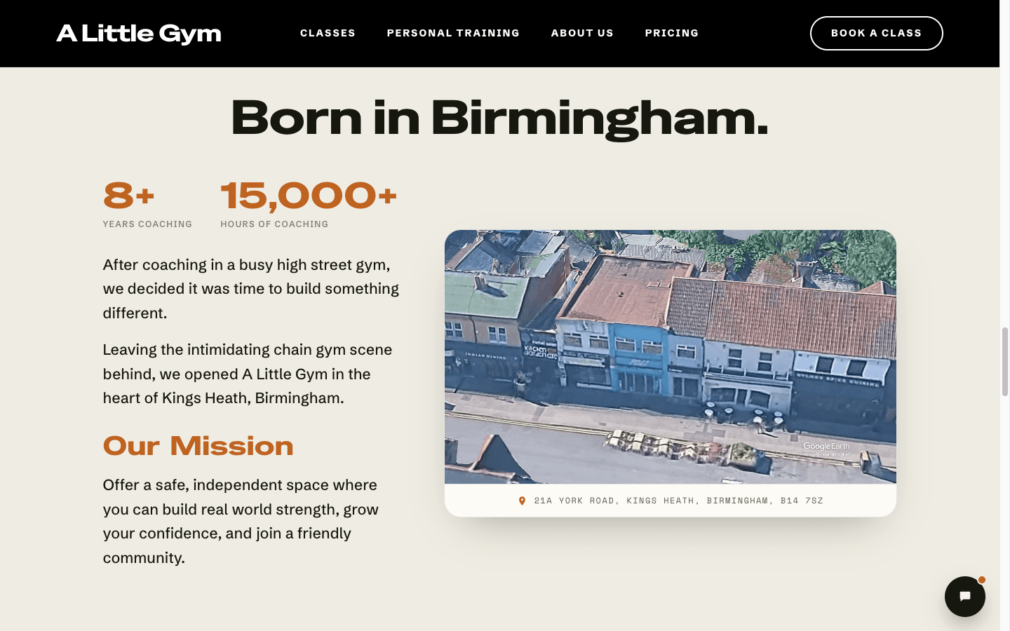 A Little Gym website — About page